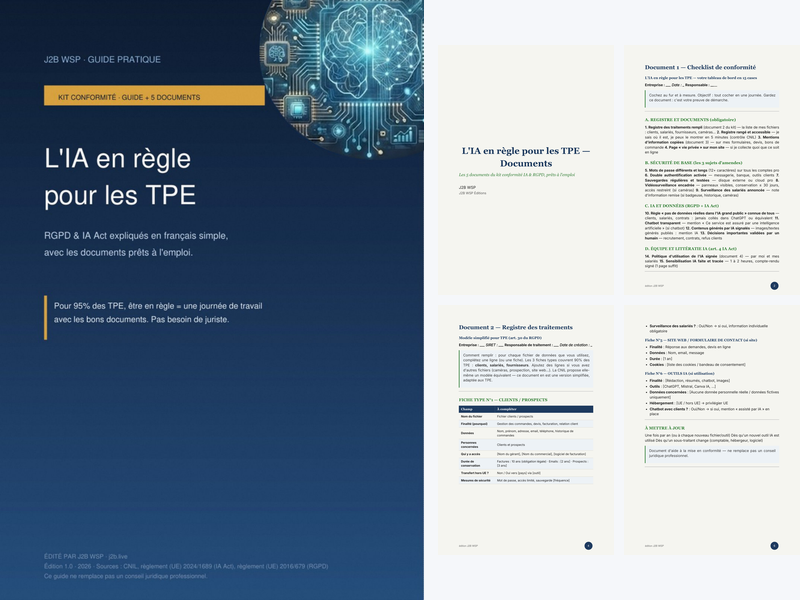 L'IA en règle pour les TPE — Kit conformité IA & RGPD