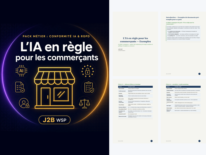 L'IA en règle pour les commerçants — Pack conformité IA & RGPD