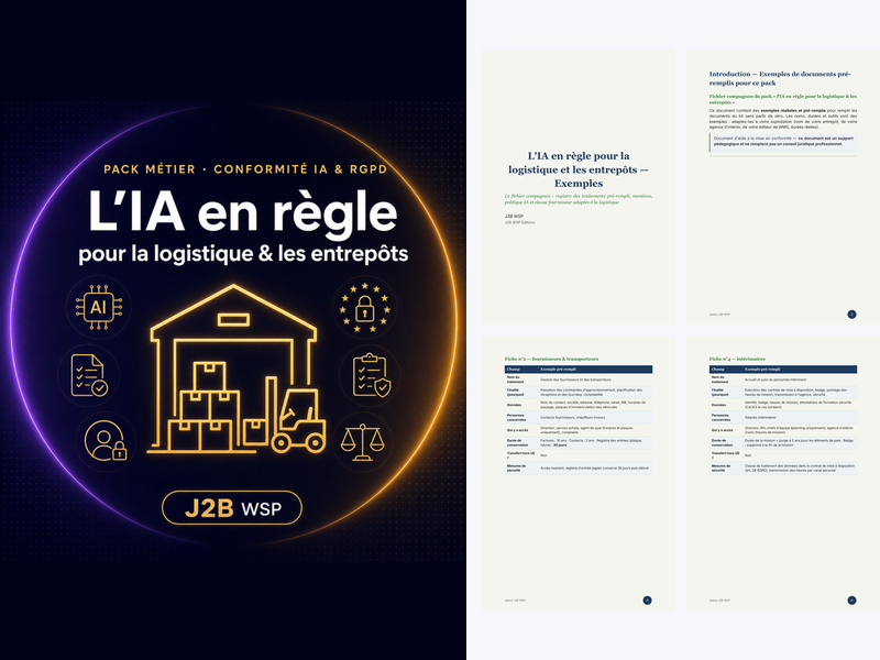 L'IA en règle pour la logistique & les entrepôts — Pack conformité