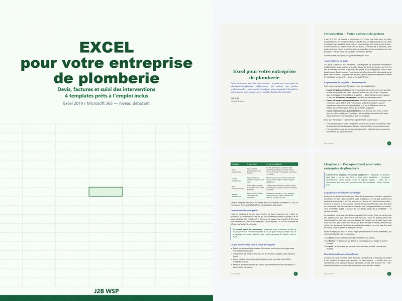 Excel pour votre entreprise de plomberie — Devis, factures et suivi des interventions