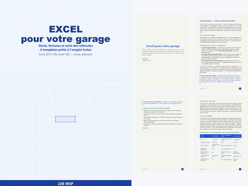 Excel pour votre garage — Devis, factures et suivi des véhicules
